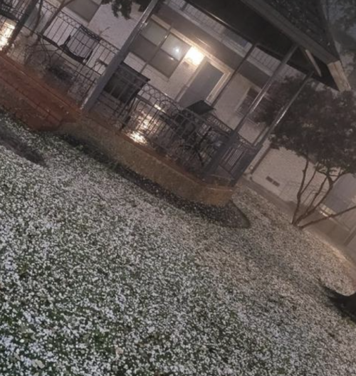 A considerable area north of Dallas was pelted by a late-season hailstorm